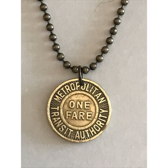 1951 ONE FARE - Metropolitan Transit Authority, Boston MA Token Pendant. - Picture 1 of 4